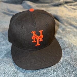 Cooperstown New York Giants  Black Cap with Orange Accents and patch